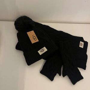 Ugg hat glove scarf set